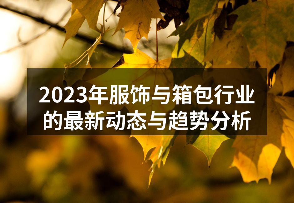 2023年服饰与箱包行业的最新动态与趋势